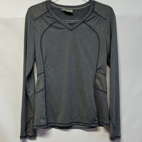 Athleta Northern Lights Flint Gray Heather Reflective Women's Top - Picture 2 of 6